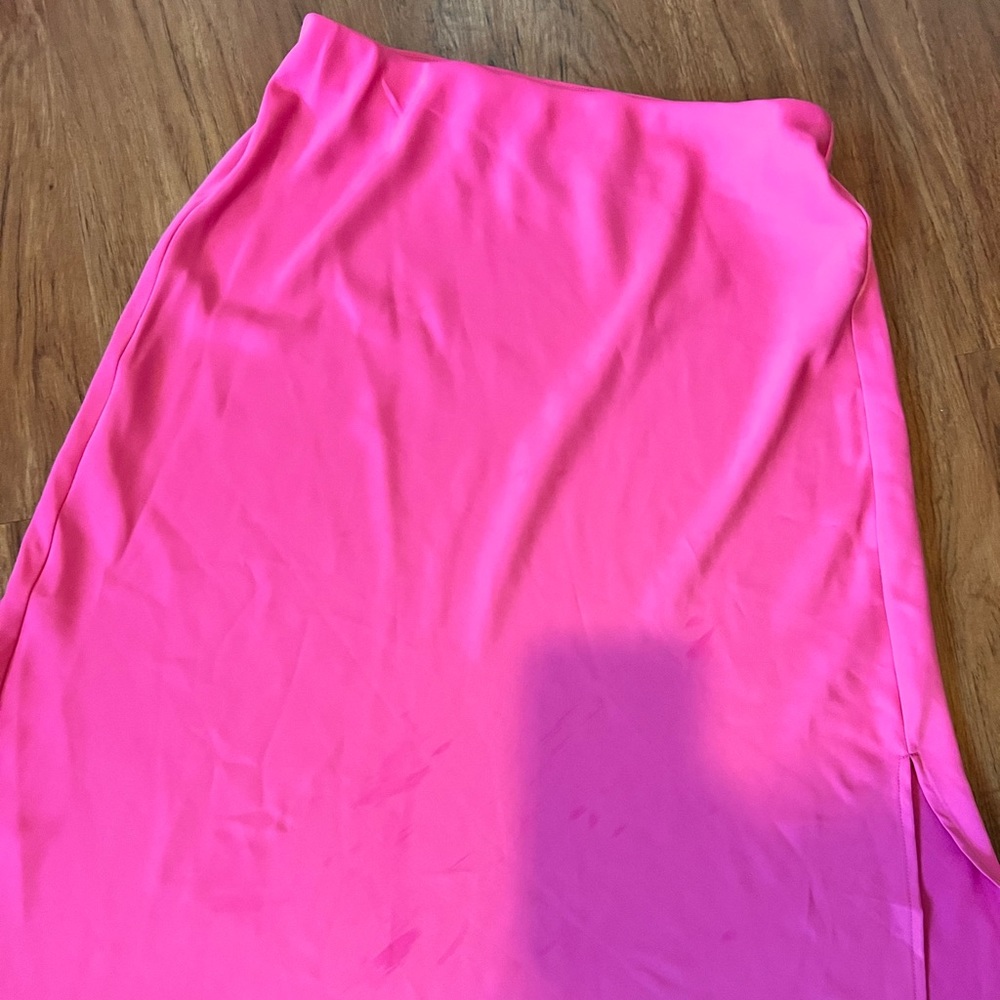 Hot pink midi skirt
